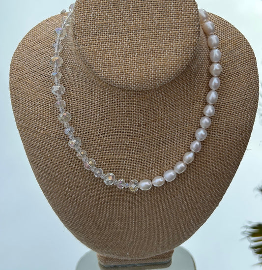 Pearl and Glass Crystal Necklace