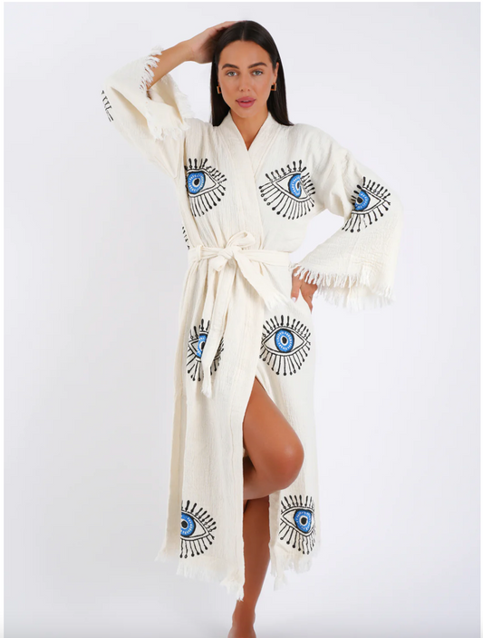 Baby Blue Evil Eye Robe